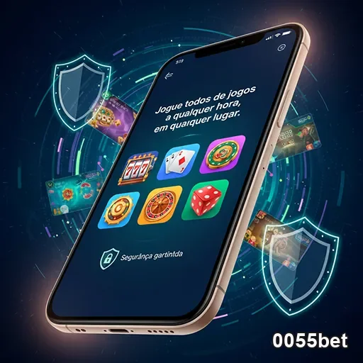 Celular exibindo app casino com jogos em destaque, ambiente seguro